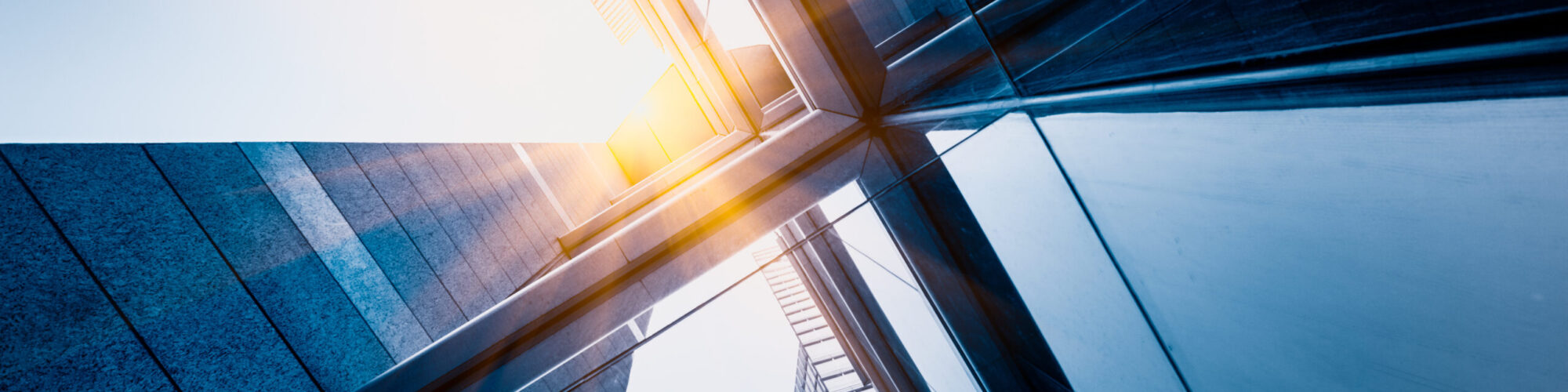 Skyscrapers from a low angle view in modern city of China.