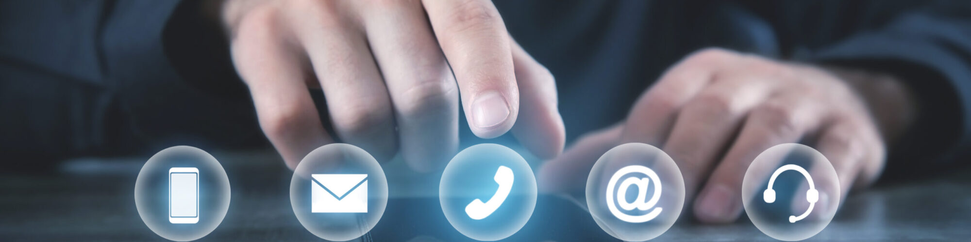 Man showing Contact symbols. Social Media. Internet Man showing Contact symbols. Social Media. Internet